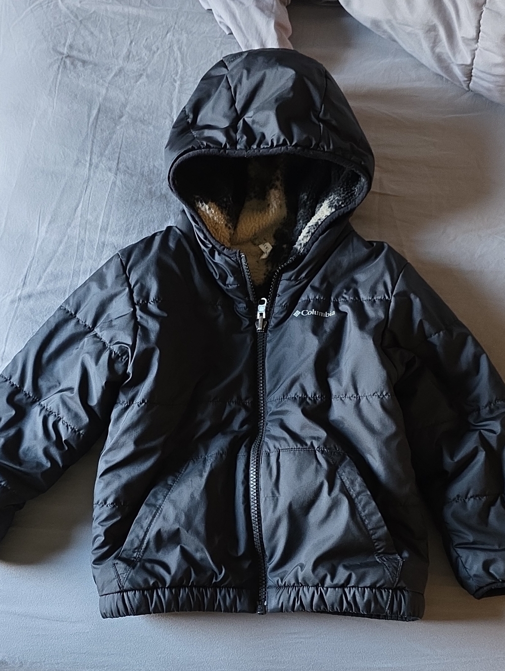 Columbia Kids Black Hooded Puffer Coat